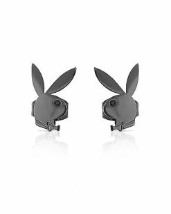 Hot Sale 🧨 Black CZ Playboy Bunny Stud Earrings ✔️