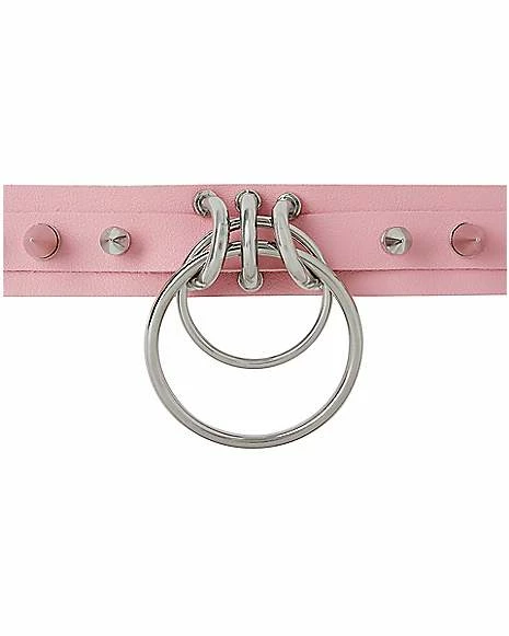 Best Sale π Spiked Pink O-Ring Collar Choker Necklace π - Image 2