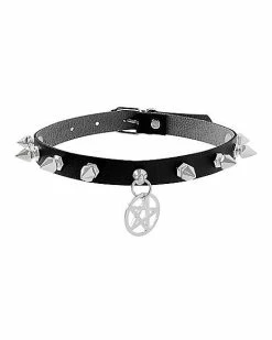 Best deal 🌟 Spiked Pentagram Collar Choker Necklace ⭐
