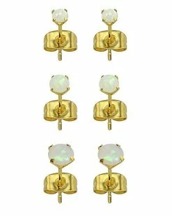 Wholesale ⭐ Multi-Pack Acrylic Opal Effect Earrings 3 Pair - 20 Gauge 😉