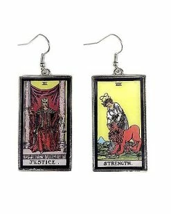 Best deal 💯 Strength and Justice Tarot Card Fishhook Dangle Earrings 🎁
