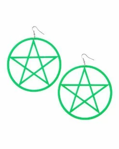 Discount 😍 Green Pentagram Dangle Earrings 🔥