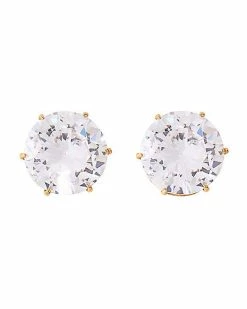 Deals ❤️ Round CZ Goldplated Stud Earrings – 20 Gauge ⌛