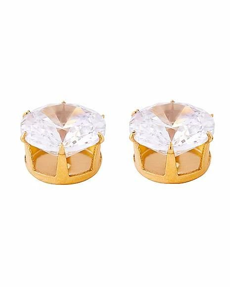 Deals ❤️ Round CZ Goldplated Stud Earrings – 20 Gauge ⌛ 4 Deals ❤️ Round CZ Goldplated Stud Earrings – 20 Gauge ⌛ - Image 2