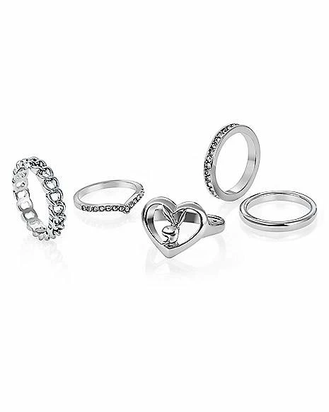 Flash Sale ⌛ Multi-Pack CZ Playboy Rings - 5 Pack ⌛ 3 Flash Sale ⌛ Multi-Pack CZ Playboy Rings - 5 Pack ⌛