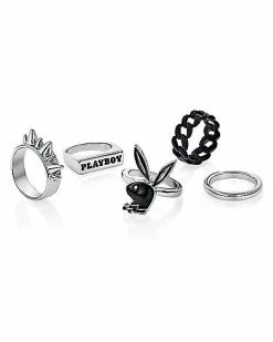 Wholesale 😉 Multi-Pack Spiked Playboy Rings - 5 Pack ⭐