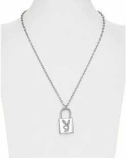 Deals ✨ Clear CZ Padlock Playboy Bunny Necklace ❤️