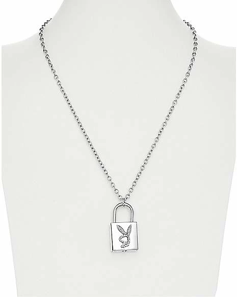 Deals ✨ Clear CZ Padlock Playboy Bunny Necklace ❤️ 3 Deals ✨ Clear CZ Padlock Playboy Bunny Necklace ❤️