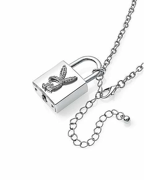 Deals ✨ Clear CZ Padlock Playboy Bunny Necklace ❤️ 5 Deals ✨ Clear CZ Padlock Playboy Bunny Necklace ❤️ - Image 3