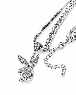 Deals 😉 Double Chain CZ Playboy Bunny Necklace 😉 -Sun & Moon-shop 03734621 c