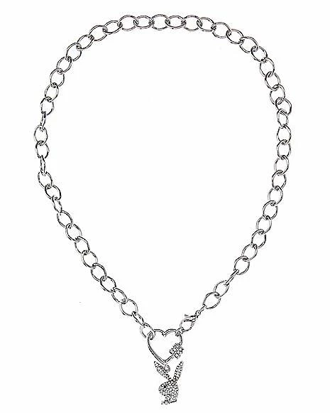 Cheap π― Clear CZ Heart Playboy Bunny Chain Necklace π - Image 2
