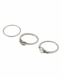 Cheap 🔥 Multi-Pack Triple Moon Pentagram and Silvertone Rings - 9 Pack ⌛ -Sun & Moon-shop 03752029 d