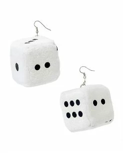 Buy 🔥 Big Fuzzy Dice Dangle Earrings ✔️