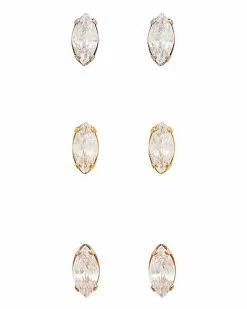 Top 10 🎁 Multi-Pack CZ Oval Stud Earrings 3 Pair - 20 Gauge ⭐