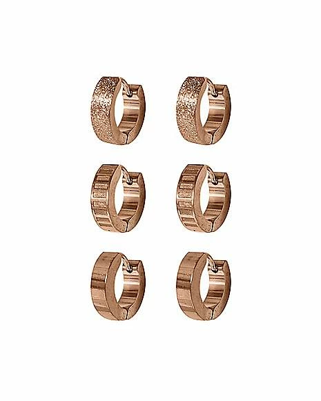 Deals ๐ Multi-Pack Rose Goldtone Huggie Hoop Earrings 3 Pair - 18 Gauge ๐ 3 Deals ๐ Multi-Pack Rose Goldtone Huggie Hoop Earrings 3 Pair - 18 Gauge ๐