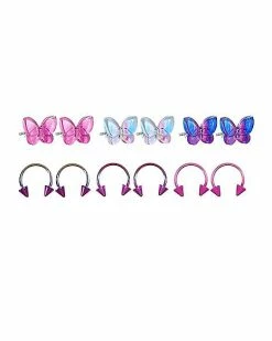 Best deal ✨ Multi-Pack Butterfly Earrings and Horseshoe Rings - 18 Gauge ❤️