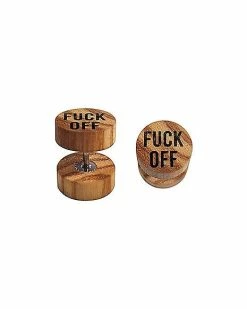 Cheapest 🎁 Fuck Off Fake Wood Plugs - 18 Gauge 🎁