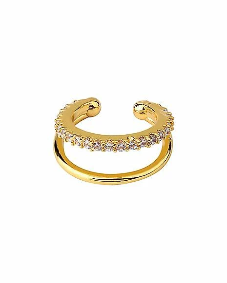 Coupon 😉 CZ Goldtone Fake Hoop Earring ❤️
