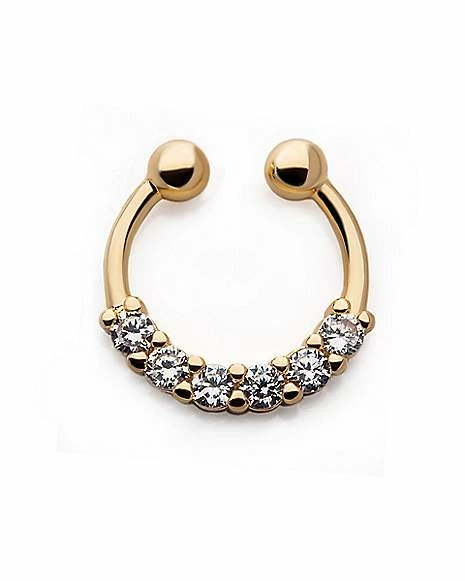 Cheapest โค๏ธ CZ Goldplated Fake Septum Ring ๐ฅ