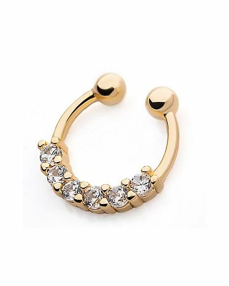 Cheapest โค๏ธ CZ Goldplated Fake Septum Ring ๐ฅ - Image 2