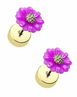 Best Sale 🛒 Purple Daisy Fake Plug Earrings - 18 Gauge ⌛ -Sun & Moon-shop 03764750 c