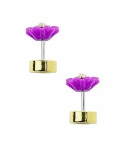 Best Sale 🛒 Purple Daisy Fake Plug Earrings - 18 Gauge ⌛ -Sun & Moon-shop 03764750 d