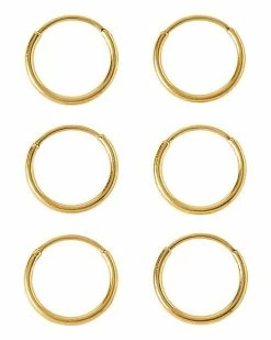 Buy 🔥 Multi-Pack Goldtone Endless Hoop Earrings 6 Pack - 20 Gauge 🤩