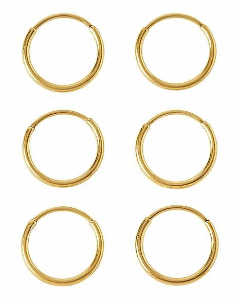 Buy 🔥 Multi-Pack Goldtone Endless Hoop Earrings 6 Pack - 20 Gauge 🤩 3 Buy 🔥 Multi-Pack Goldtone Endless Hoop Earrings 6 Pack - 20 Gauge 🤩
