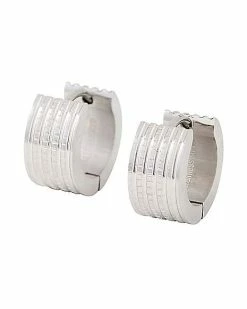 Promo 🛒 Square Textured Huggie Hoop Earrings - 18 Gauge 👍