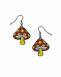 Coupon 🎁 Red and Yellow Mushroom Dangle Earrings - 18 Gauge 💯