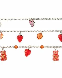 Budget ⌛ Multi-Pack Strawberry and Gummy Bear Choker Necklaces - 3 Pack 😍