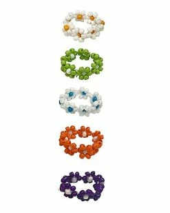 Discount 🛒 Multi-Pack Multi-Color Daisy Bead Rings - 5 Pack 👍