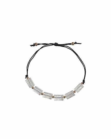 Best Sale 🔔 Semi-Precious Clear Quartz String Bracelet ⌛