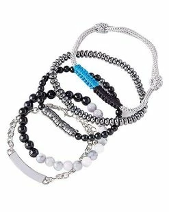 Top 10 🎁 Multi-Pack Black Beaded and Cord Bracelets - 5 Pack 👍