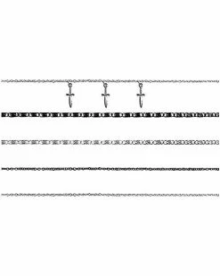 Best deal ✔️ Multi-Pack Knife Charm Chain Anklets - 5 Pack ❤️