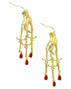 Outlet 🛒 Hand Dagger Dangle Earrings - 20 Gauge 🔥
