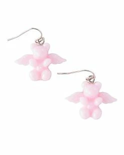 Outlet ✔️ Pink Angel Bear Dangle Earrings ✔️