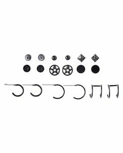 Best deal 👍 Multi-Pack Pentagram Stud and Hoop Earrings - 9 Pair 🌟