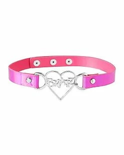 Cheapest 😉 Iridescent Heart Bratz Choker Necklace 🔥