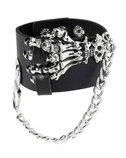 Outlet 🎁 Skeleton Hand Chain Cuff Bracelet 🔔