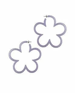 Best Pirce ⌛ Flower Outline Hoop Earrings - 18 Gauge 😉