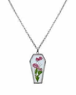 Brand new 👏 Pressed Roses Coffin Pendant Necklace ❤️