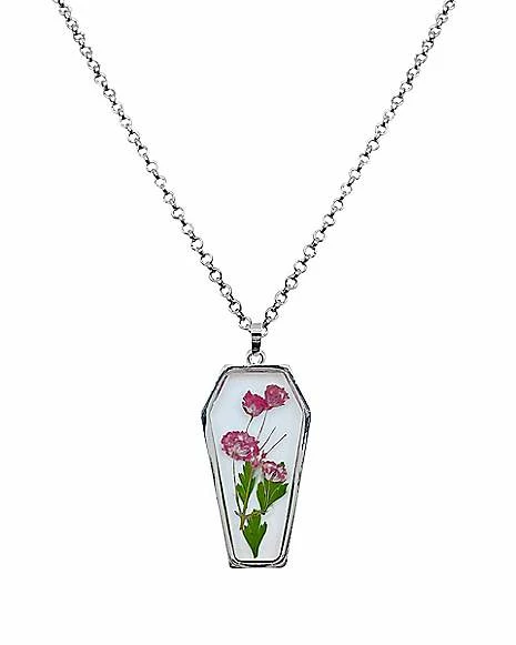 Brand new ๐ Pressed Roses Coffin Pendant Necklace โค๏ธ