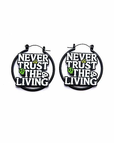 Brand new ๐ Never Trust The Living Beetlejuice Dangle Earrings - 22 Gauge ๐ 3 Brand new ๐ Never Trust The Living Beetlejuice Dangle Earrings - 22 Gauge ๐