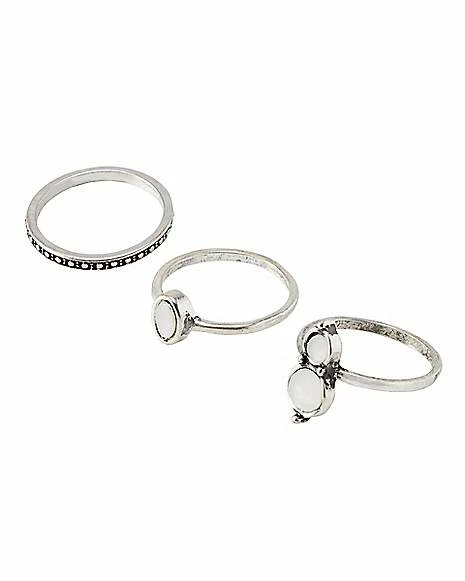 Outlet β Multi-Pack Antique Style Stone Rings - 9 Pack π - Image 3