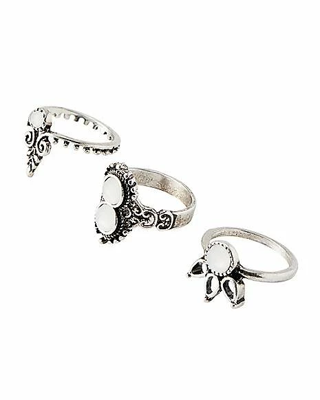 Outlet β Multi-Pack Antique Style Stone Rings - 9 Pack π - Image 4