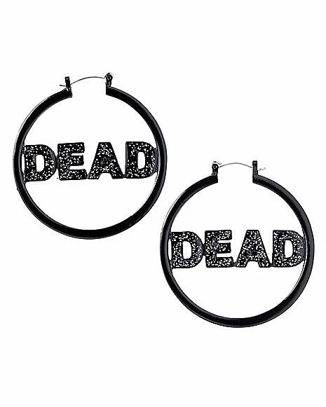 Budget π₯ Black Glitter Dead Hoop Earrings π§¨