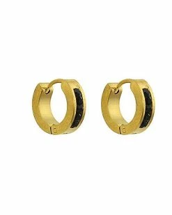 New 😍 Black and Goldtone Huggie Hoop Earrings - 18 Gauge 🥰