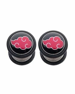 Discount 😀 Akatsuki Naruto Shippuden Fake Plugs - 18 Gauge ⭐