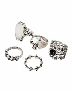 Top 10 🎁 Multi-Pack Skull Stone and Rose Rings - 5 Pack 😍